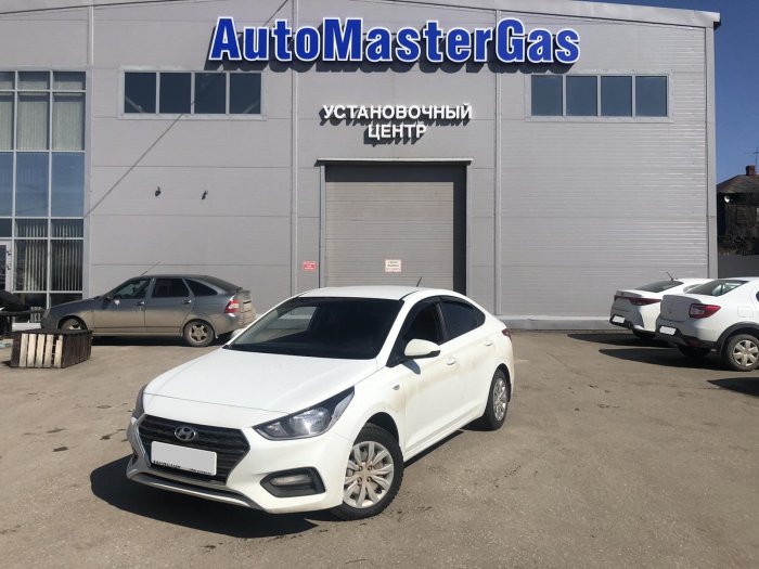 Установка ГБО на Hyundai Solaris 2017г., ГБО 4 поколения, пропан LANDI RENZO (Италия), двигатель 1.6л. 4 цилиндра