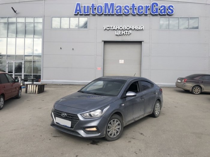 Установка ГБО на Hyundai Solaris 2018г., ГБО 4 поколения, метан LANDI RENZO (Италия), двигатель 1.6л. 4 цилиндра