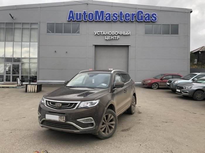 Установка ГБО на Geely Atlas 2019г., ГБО 4 поколения, пропан LANDIRENZO (Италия), двигатель 2.4л. 4 цилиндра