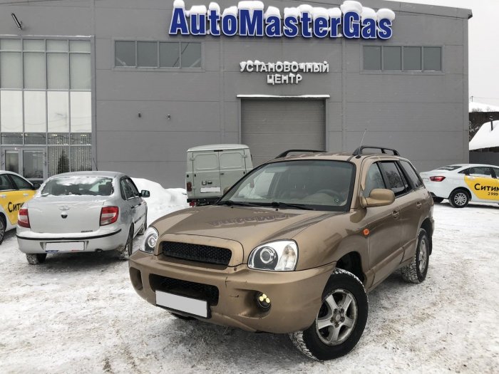 Установка ГБО на Hyundai Santa Fe 2003г., ГБО 4 поколения, метан LANDI RENZO(Италия), двигатель 2.7л. 6 цилиндров