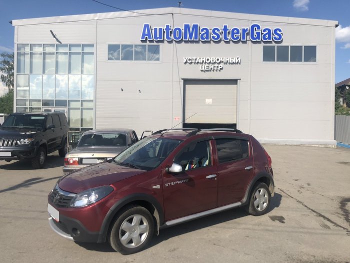 Установка ГБО на Renault Sandero 2014г., ГБО 4 поколения, пропан OMVL (Турция), двигатель 1.6л. 4 цилиндра