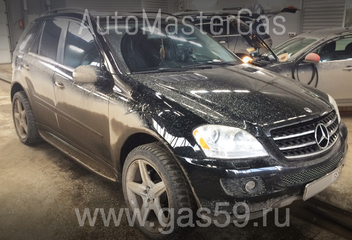 Установка ГБО на Mercedes-Benz ML 350 3.5, ГБО 4 поколения LANDIRENZO (Италия), с тороидальным баллоном на 54 л.