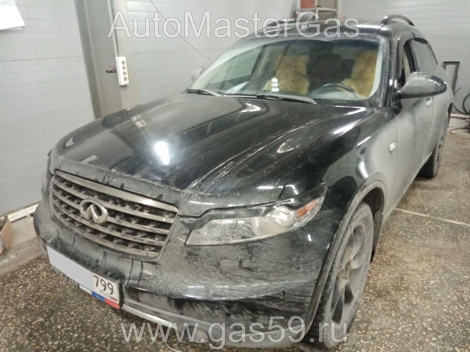 Установка ГБО на Infiniti FX35 Premium 2007г., ГБО 4 поколения, пропан DIGITRONIC (Италия), двигатель 3.5л. 6 цилиндров