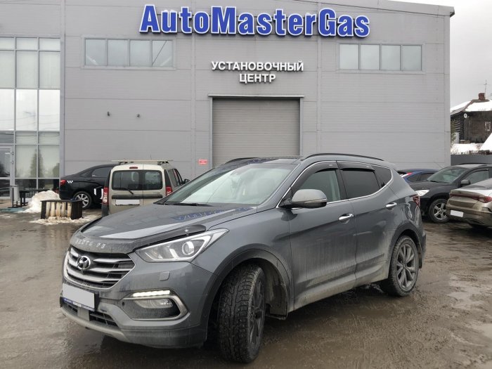 Установка ГБО на Hyundai Santa Fe 2017г., ГБО 4 поколения, пропан LANDI RENZO (Италия), двигатель 2.4л. 4 цилиндра